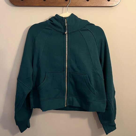 NWT Lululemon Scuba Oversized Full-Zip Hoodie - Storm Teal w/ Gold Zipper - XS/S - Picture 2 of 7